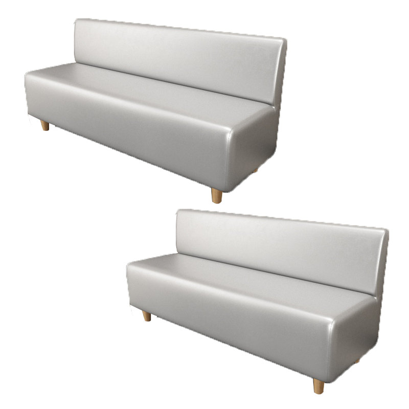 Saswin 59'' Faux Leather Loveseat, Silver Faux Leather