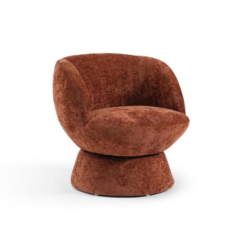 Danvers Chenille Swivel Chair, Orange