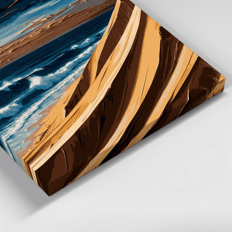 «Nautical Sand dunes», art mural sur toile brune, H 32 po x l 32 po