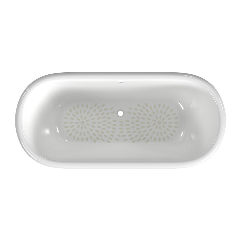 Carlton 70'' L Soaking Bathtub, Polished Brass, White Interior with White Exterior