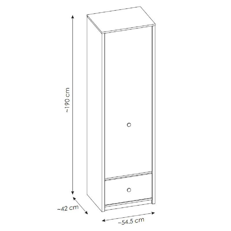 Foristell 1 Door Wardrobe