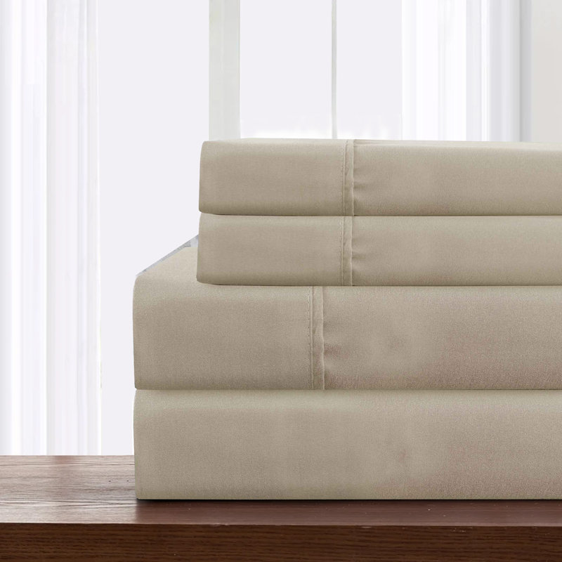 Ensemble de draps en microfibre , Double, Gris taupe