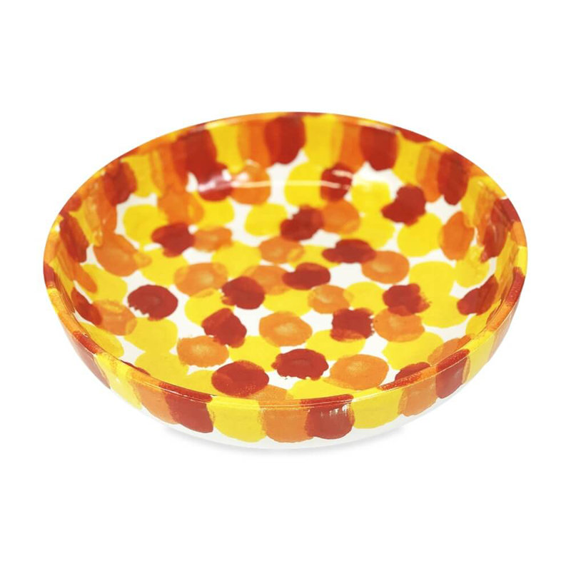 Verano Spanish Ceramics Ceramic Salad Bowl, Red