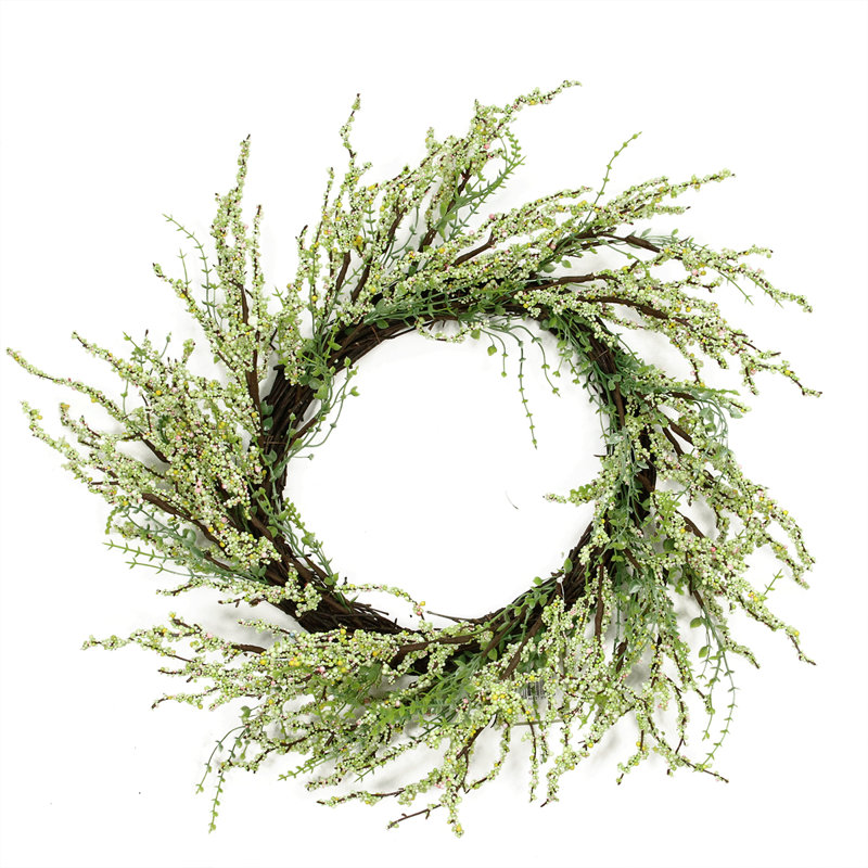 Couronne artificielle Berry Twig vert et brun 12 pouces