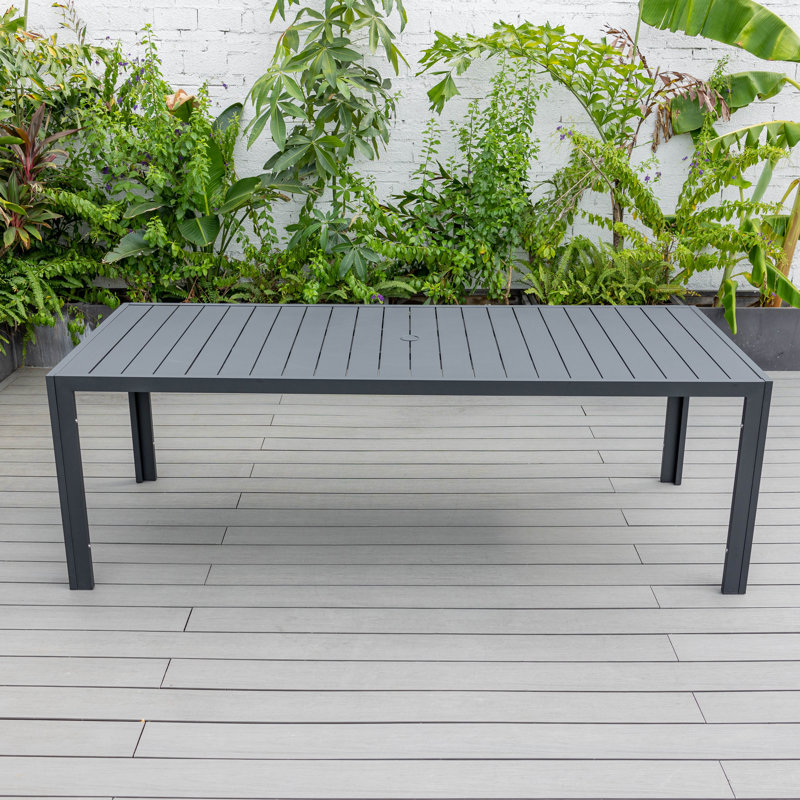 Letendre Rectangular Metal Outdoor Dining Table , in. W 35.43'' in. D, 35.43" W x 87" L x 29.53" H