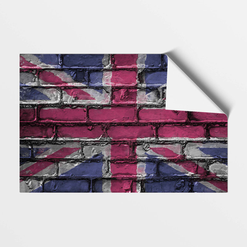 Union Jack Brick Wall Graffiti - Print, Paper, 29.7 cm H x 42 cm W x 0.1 cm D