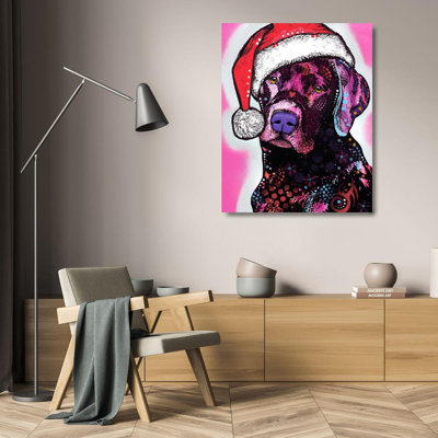 Art sur toile tendue de la collection Astoria Grand Dean Russo, Black Lab Christmas