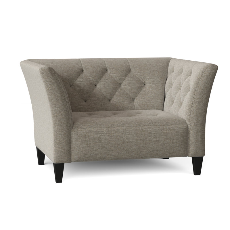 Fauteuil en polyester de 48 po de largeur Carruth, Thrillist Parchment Sustain®