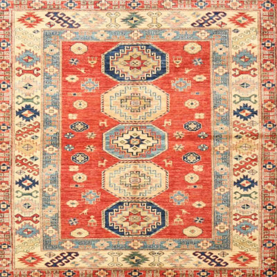 Tapis oriental orange / bleu / beige