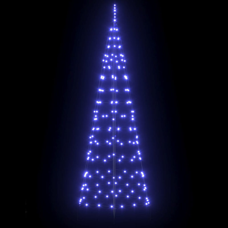  LED Christmas Tree with Ground Spikes 250 cm Iron, Blue