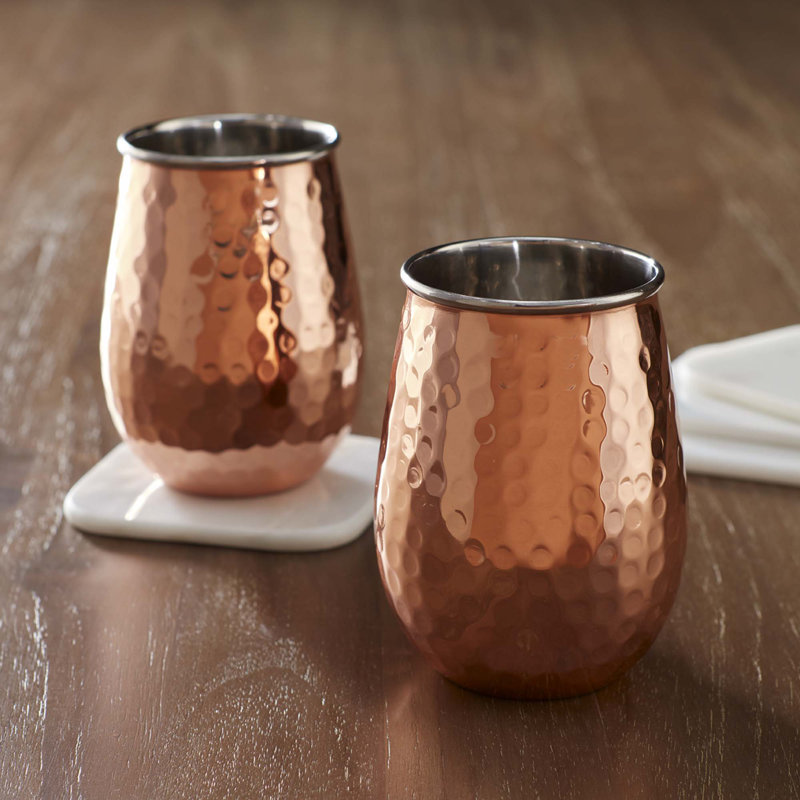 17oz. Stainless Steel Wine Glass Set