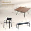 Ensemble repas carré 59,1 "avec banc-1797765962
