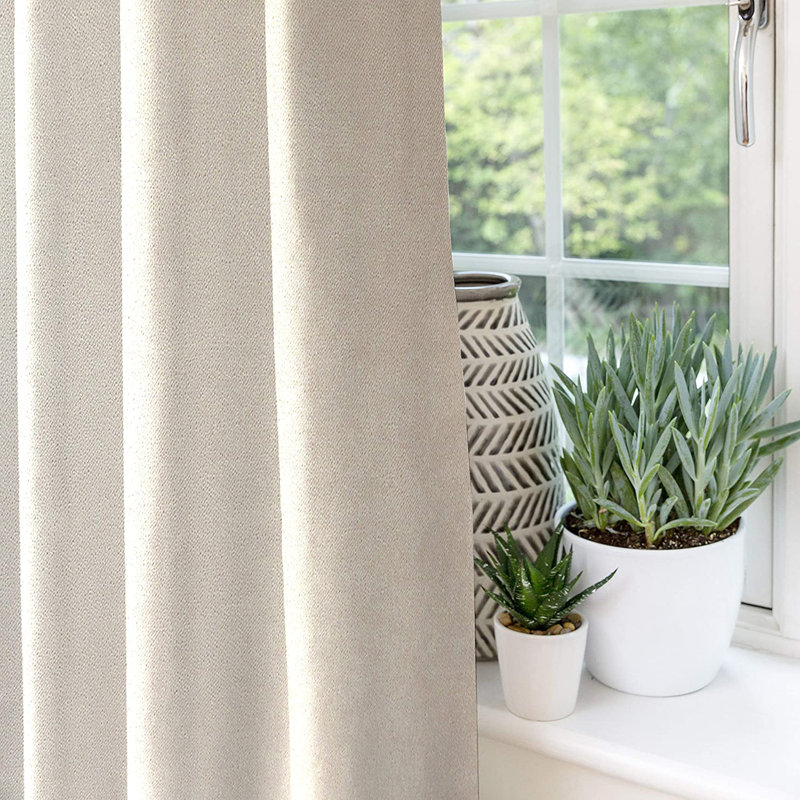 Arinna Room Darkening Curtains / Drapes Pair, Off White, Width 167 x Drop 182cm