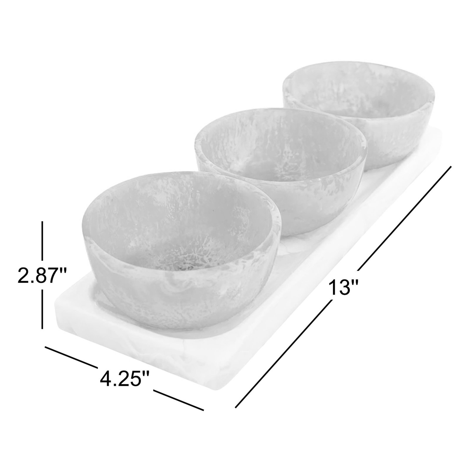 Lucente Resin Serving Tray & Appetizer Bowls, Blue;White