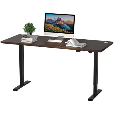 Midtown Value Height Adjustable Standing Desk, Single Motor, 48x24, Grey Strand Top with White Frame