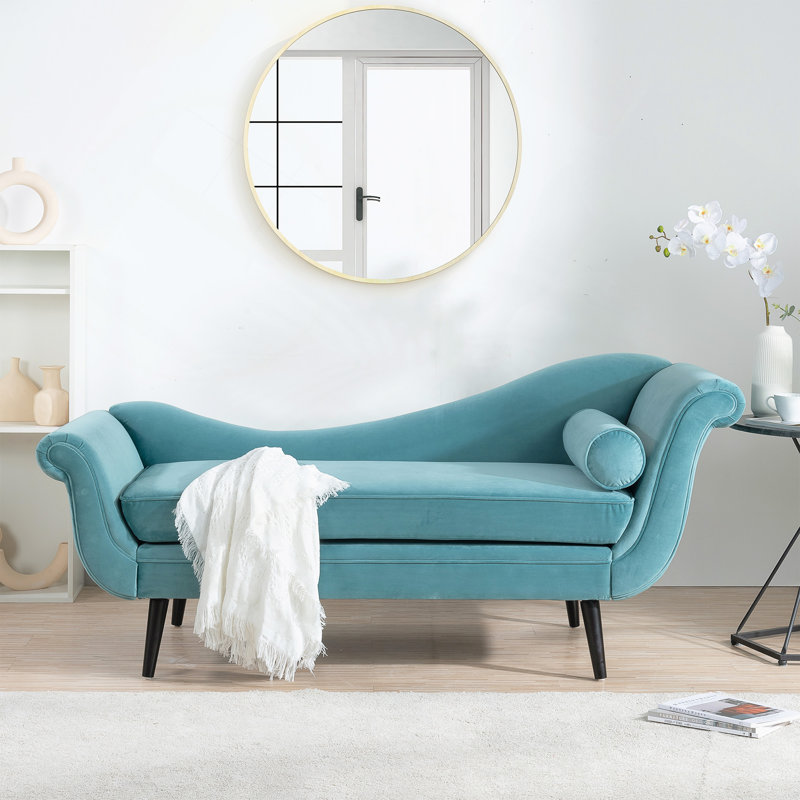 Chaise Lounge With Scroll Arms, Green