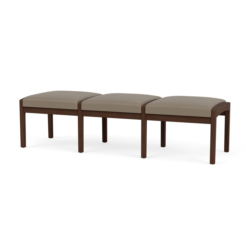 Banc en bois 3 places Lenox, Noyer Riftwood, Modena blé