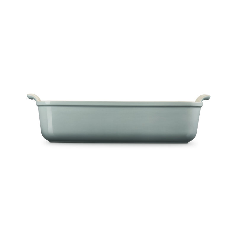 Le Creuset Stoneware Heritage Deep Rectangular Lasagna Dish, 6.75 Qt., Cerise, Sea Salt