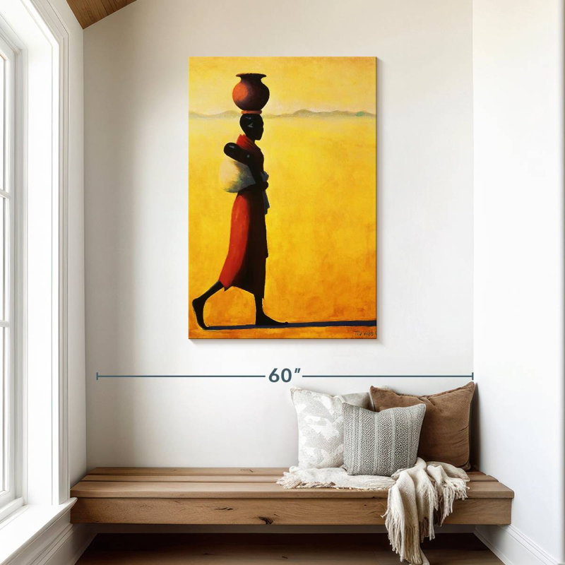 Femme Lelend qui marche, H 45 po x l 30 po