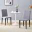  Chaises de salle à manger en lin et coton avec pieds noirs, ensemble de 2 rembourrés confortables pour salle à manger, gris-1659349803