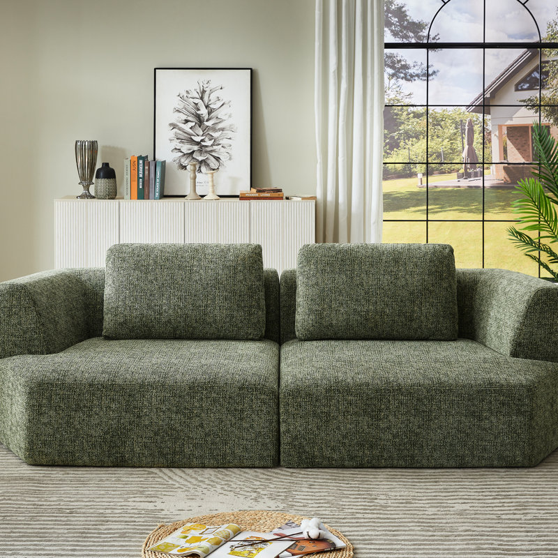 3 places compressées avec du tissu en chenille, sans assemblage, peu encombrantes pour l'espace de vie, avec support en éponge, facile à nettoyer, appartement confortable et petit