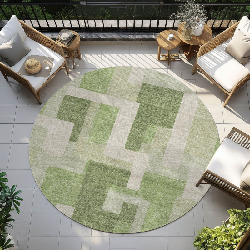  Chayden Non-Slip Indoor / Outdoor Area Rug, Round 8'