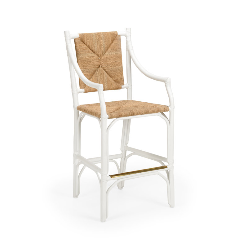 Mecklenburg Stool, White/Brown
