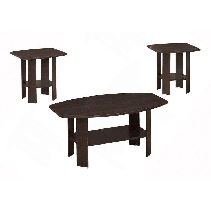 Ensemble de table, 3 pièces, décor, salon, transitionnel, Espresso