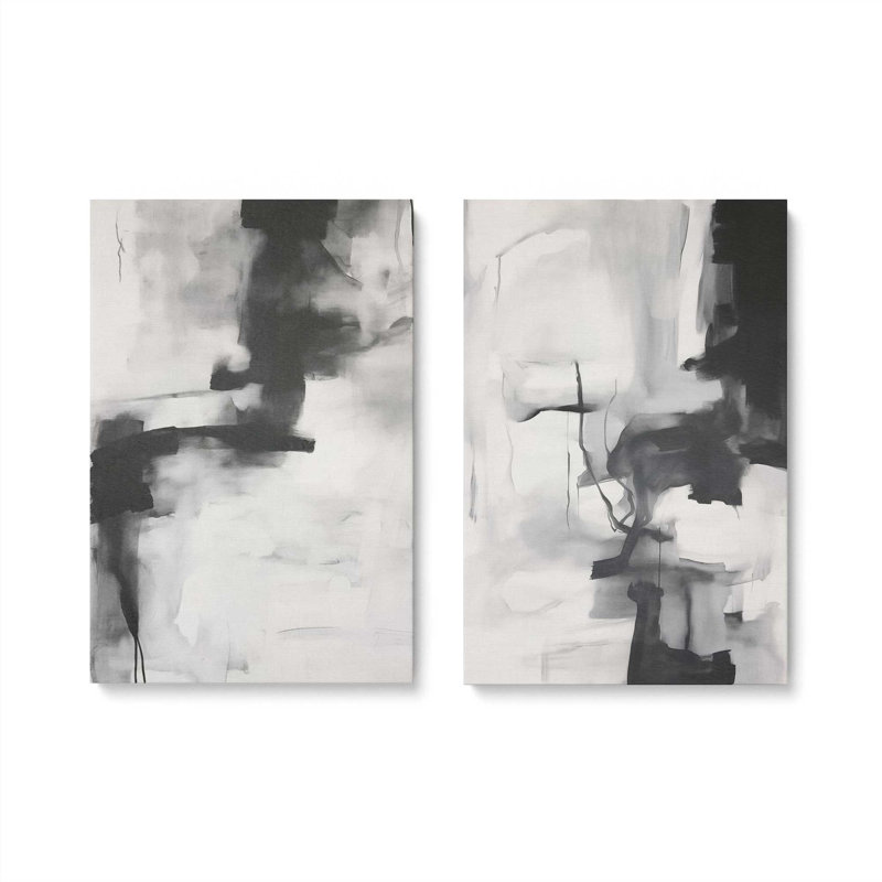 Ensemble de 2 toiles tendues monochromes Whisper, H 18 po x l 24 po x P 1,25 po, Toile tendue