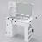 Vanity Desk with Mirror and Lights, 11 LED Lights Fluted Makeup Vanity Desk, Glass Top for Bedroom, white