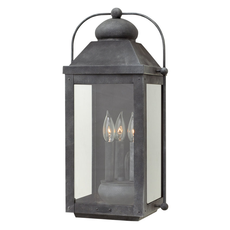 Anchorage 4-Light Outdoor Wall Lantern, Aged Zinc, 11" W x 21.25" H