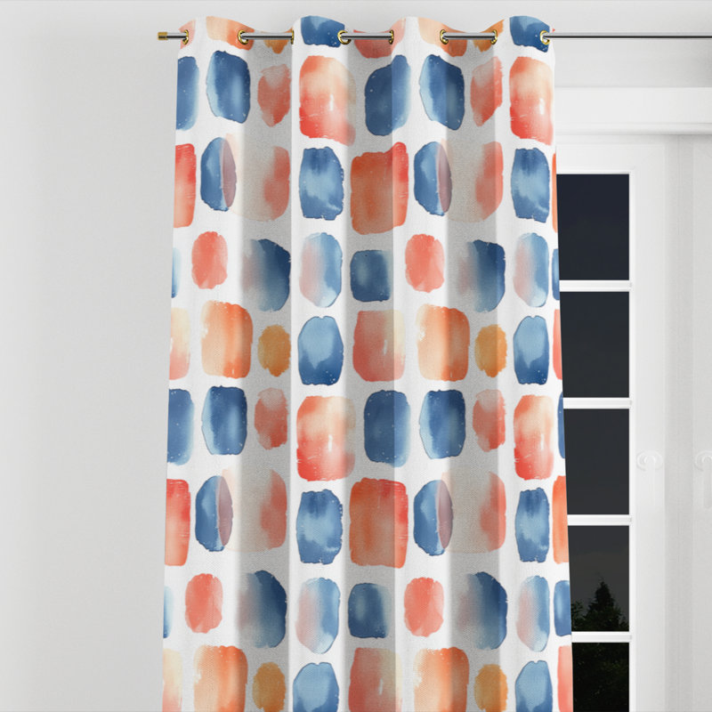 Rideaux occultant Modern - rideau à œillets en patchwork - 1 panneau, Œillets dorés, L 52 po x L 84 po