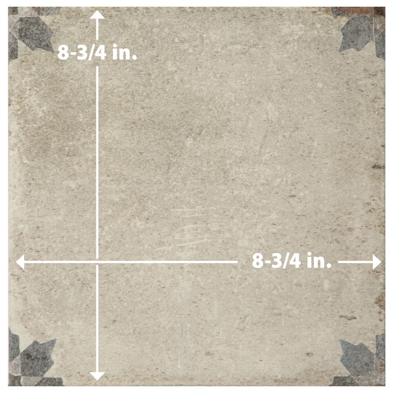 DAnticatto Decor 8.75" x 8.75" Porcelain Stone Look Wall & Floor Tile