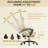 Soontrans Velvet Fabric Gaming Chair with Footrest High Back Ergonomic Gamer Chair with Headrest and Massage Lumbar Cushion Racing Reclining Video Game Chair for Adults, Beige-1134917335