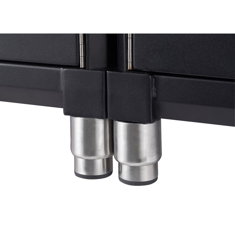 Black Industrial Lockable Cabinet Set with Adjustable Shelving