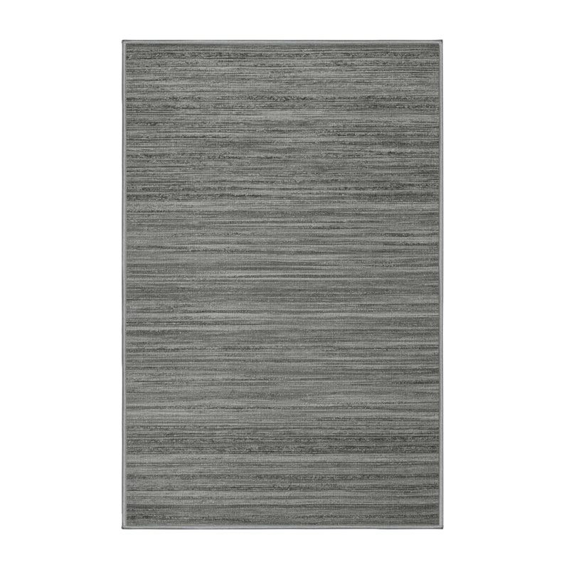 Machine Washable Solid Grey Area Rug, Rectangle 7 pi x 9 pi