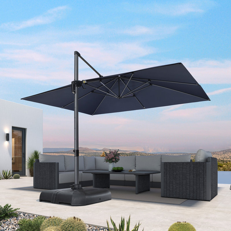 304cm X 396cm Rectangular Cantilever Parasol, Navy Blue