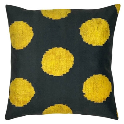 Ikat Velvet Silk Throw Pillow