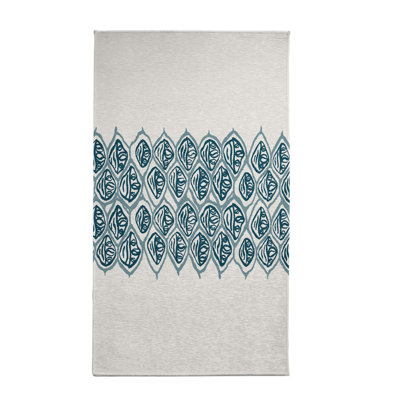 Bleu sarcelle/Tapis décoratif Ivoire