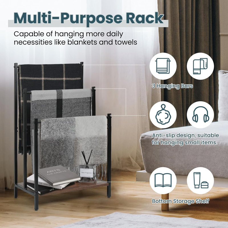 Towel Racks Blanket Storage For Living Room, Drying And Display Rack With Shelf, Freestanding Towel Holder For Bath Storage, Hand Towels, Outdoor Pool Towel