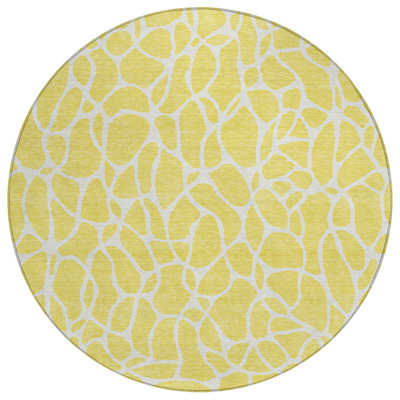 Zarelia Yellow Washable Indoor-Outdoor Rug - 