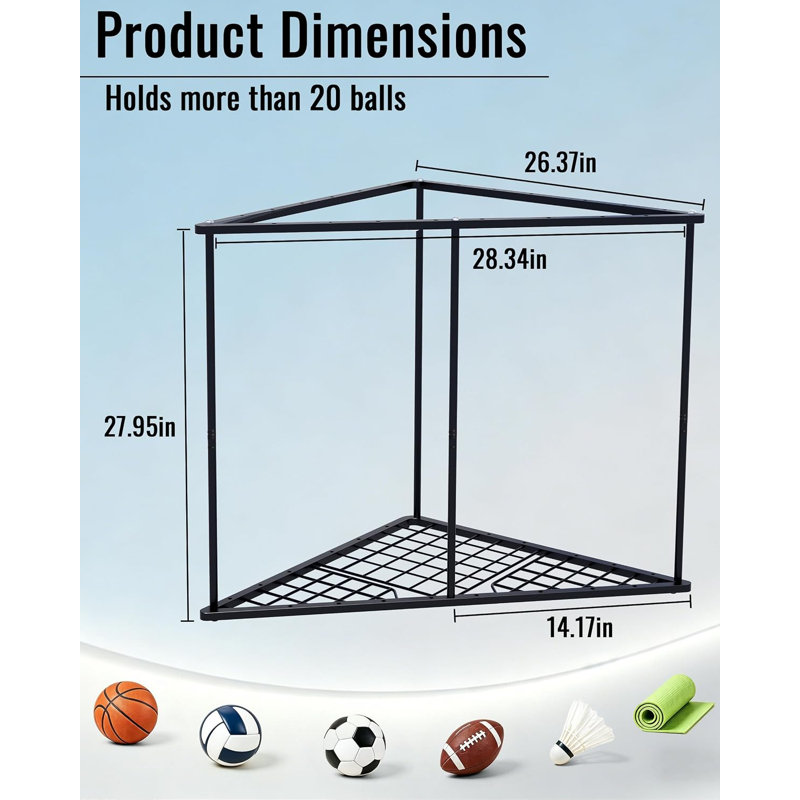 Support de rangement triangulaire à grande capacité pour balles, pouvant contenir de 20 à 25 balles