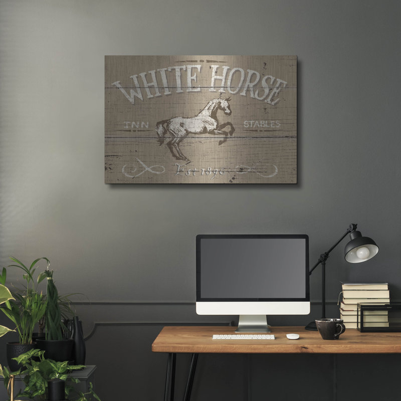 Art mural luxueux «Horse Signs 2 Neutral» par Wellington Studio, H 24 po x l 36 po