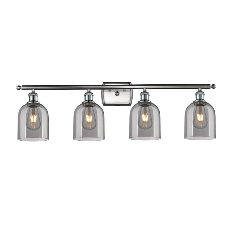 Anacaren 4 - Light Dimmable Vanity Light, Brushed Satin Nickel, Light Smoke