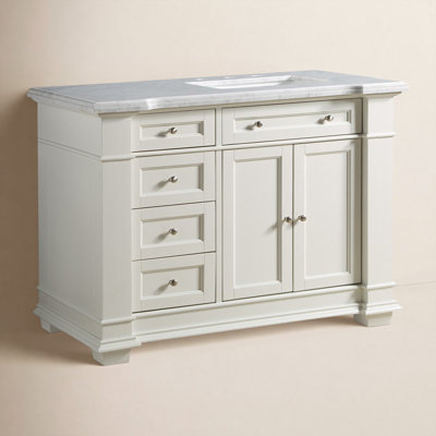 Rea 48'' Single Bathroom Vanity with Carrara Marble Top