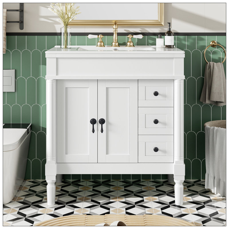 Vanities For Bathroom, Black, White