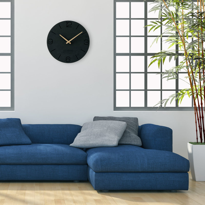 Eko Solid Wood Wall Clock, Matte Black