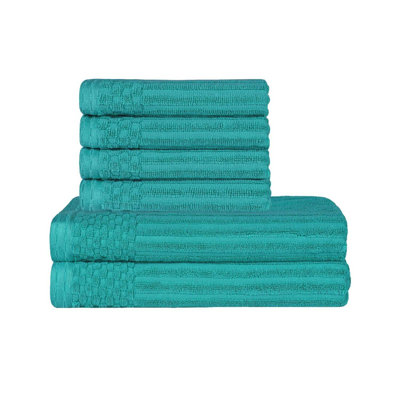 6-Piece Ribbed Cotton Towel Set