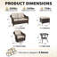 Ensemble de patio Alderwood 3 pièces en résine tressée PE résistant aux intempéries, canapé 3 places et 2 poufs avec coussins beiges-495281030