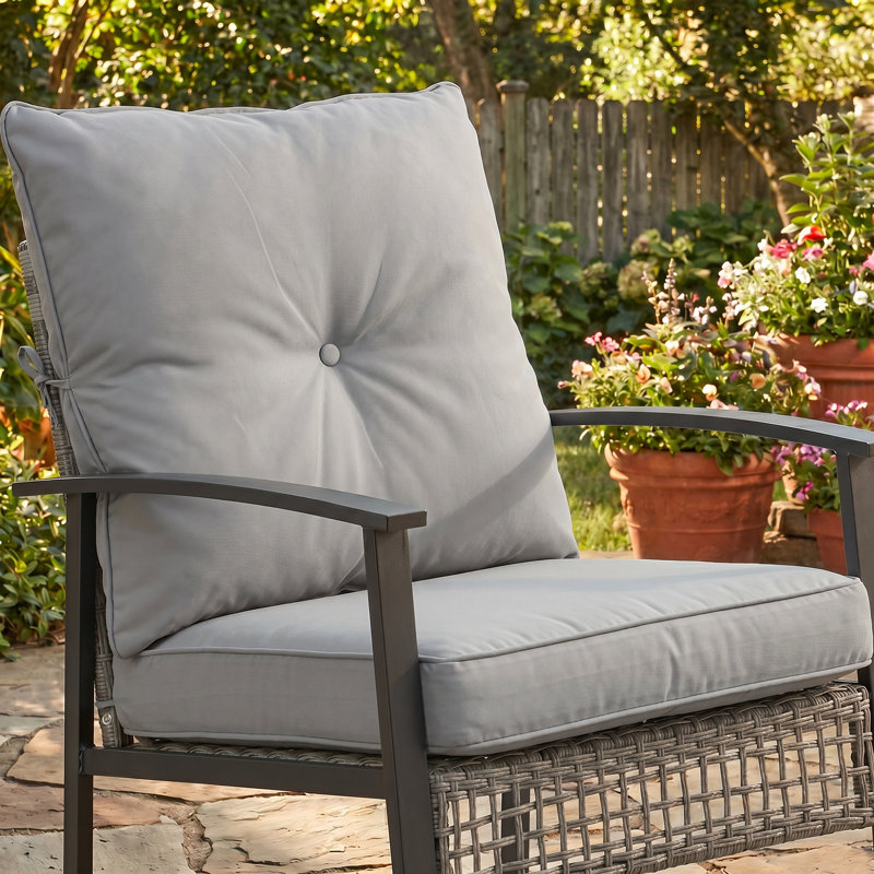 Garden Chair with Cushion, Grey